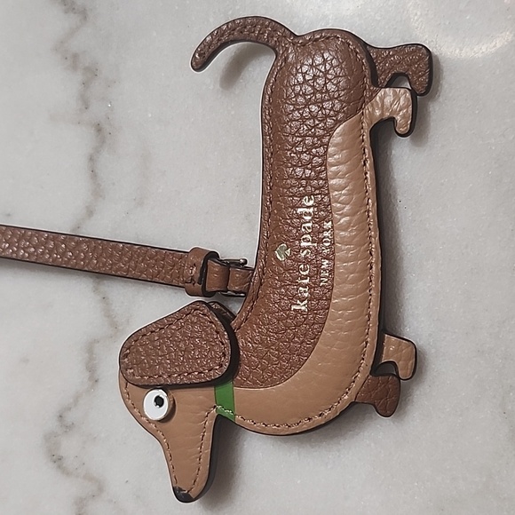 Kate Spade Dog Bag Charm Dachshund Novelty Leather Charm - Picture 3 of 4